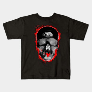 Inverted Digital Art Illuminati Skull Kids T-Shirt